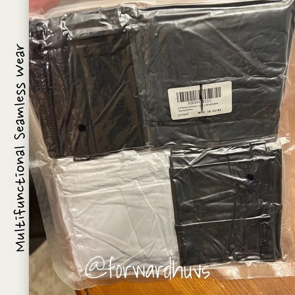 Breathable Polyester Microfiber Multifunctional Seamless Bandana 6 Pk ** NEW **